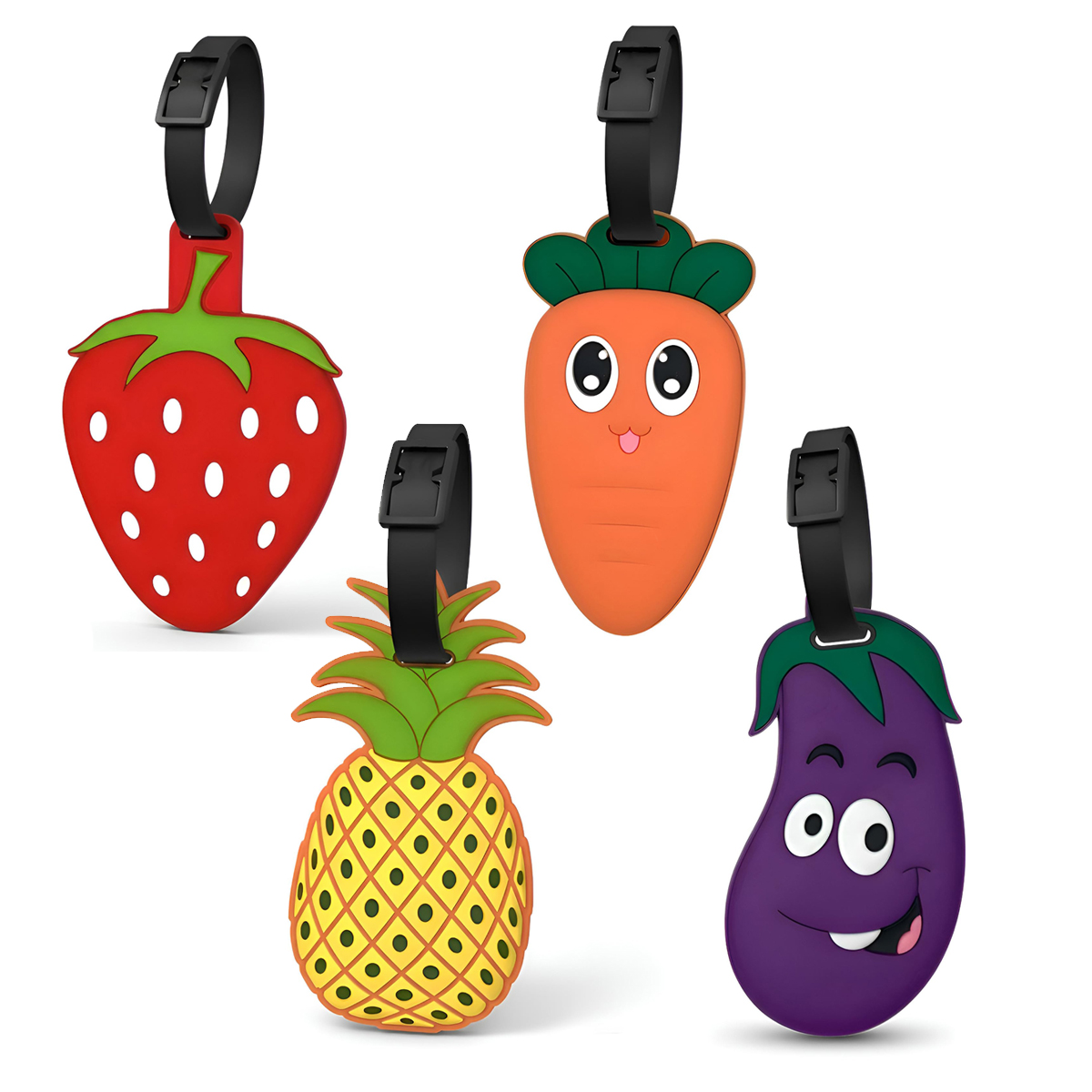 Travel Accessories List - Çilek Patlıcan Havuç Ananas Bagaj Etiketi
