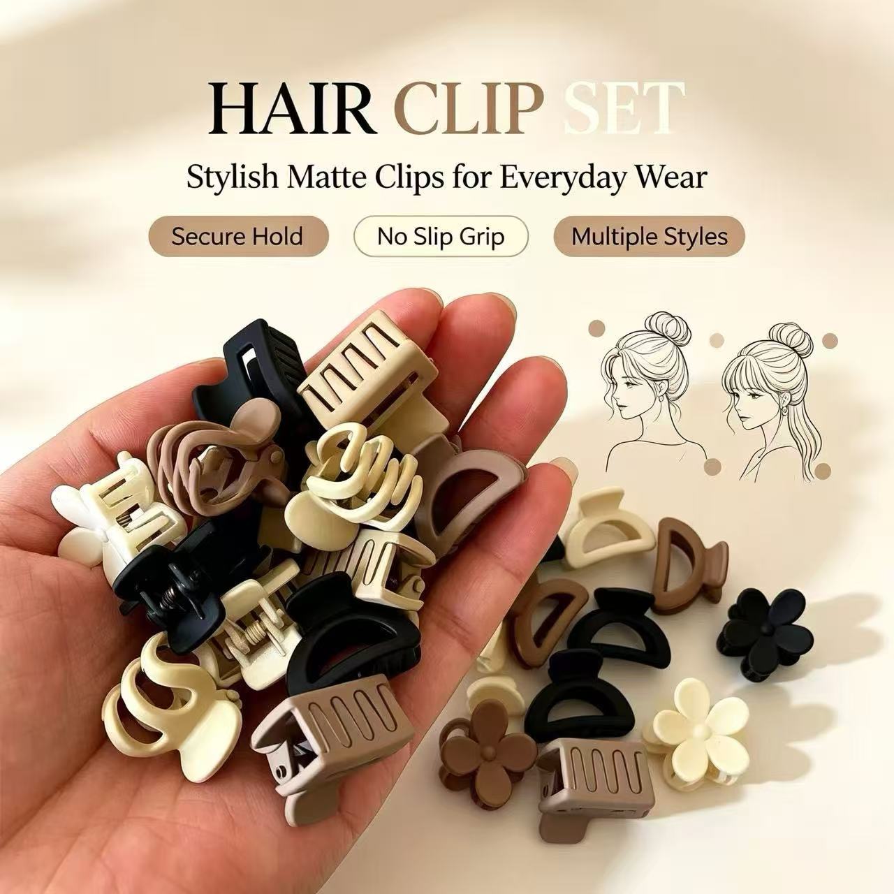 Travel Accessories Pack - 10/20/30 adet Bej Karışık Paket Küçük