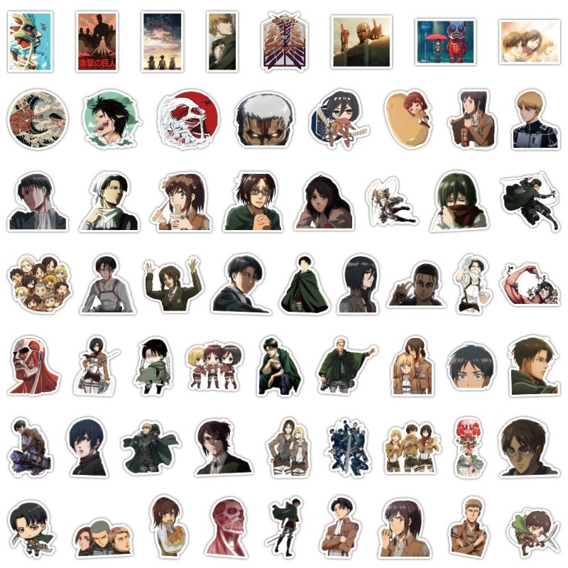 Travel Accessories Cute - 60 adet Titan Anime çıkartmaları sevimli