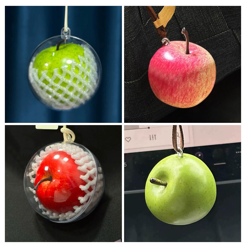 Travel Accessories Meaning - Sevimli Gerçekçi Meyve Elma Anahtarlık, Araba