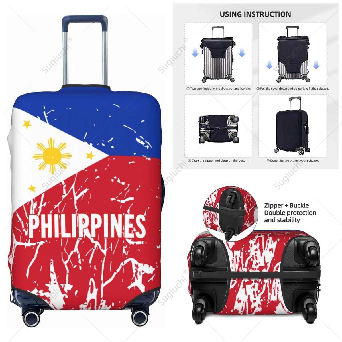 Travel Accessories Philippines - Filipinler Bayrağı Bagaj Kapağı Bavul Elastik