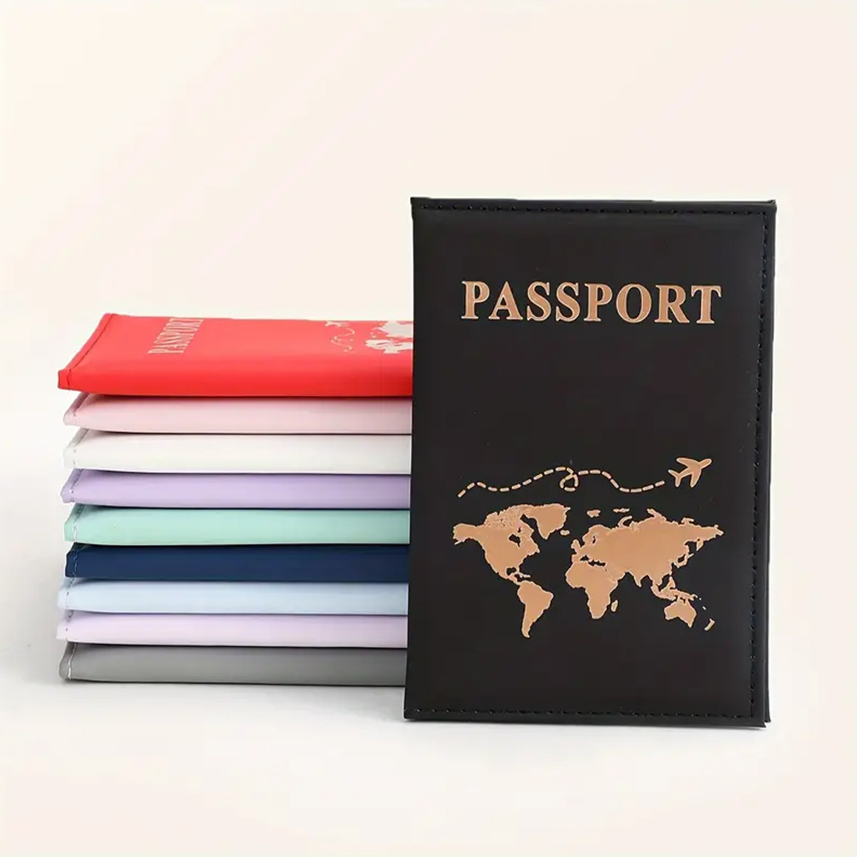 Travel Accessories In Store - Dünya Haritası Desenli Pasaportluk, Özel Metin,