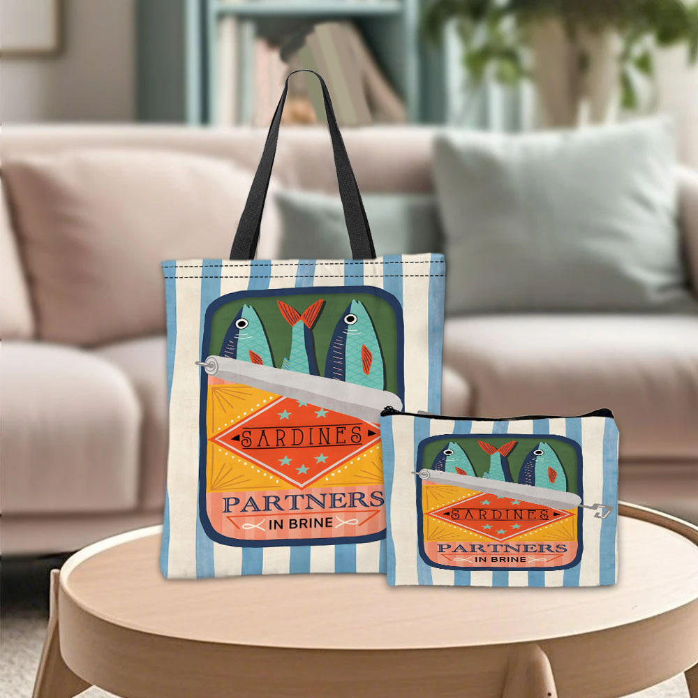 Travel Accessories Bag - Sardine Partners Grafik Çanta Kozmetik Çantası