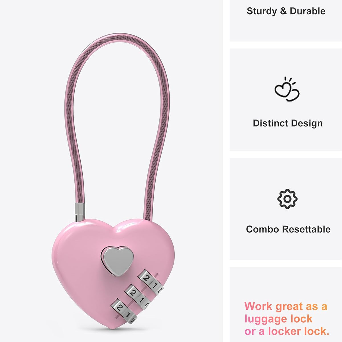 Pembe Kalp Şeklinde 3 Haneli K - Travel Accessories Cute incelemesi ve fiyatı
